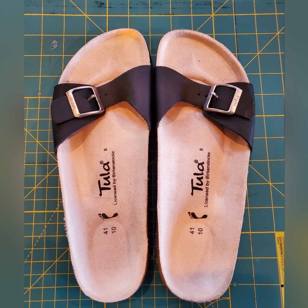 Birkenstock Tula Madrid Turquoise Blue Buckle Sandal Slides EU 41 Womens US 10